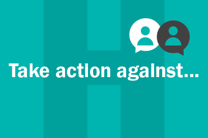 picture that reads take action against